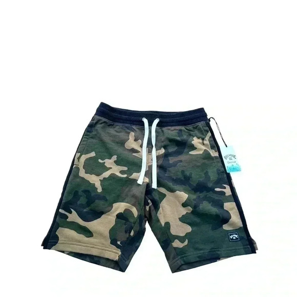 MEN’S BILLABONG CAMO SHORTS•SIZE S•GREEN/TAN/BLACK•MADE WITH 100% RECYCLED PAPER - Picture 1 of 8